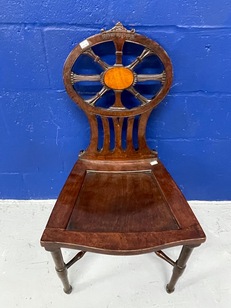 Late 18th cent. Mahogany hall chairs in the manner of Gillows Sold for £4000