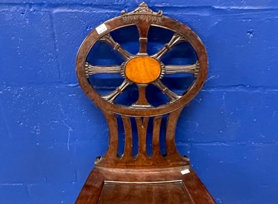 Late 18th cent. Mahogany hall chairs in the manner of Gillows Sold for £4000