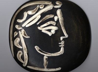 Private Treaty Pablo Picasso Profil De Jacqueline Ceramic Plaque Sold For £2900