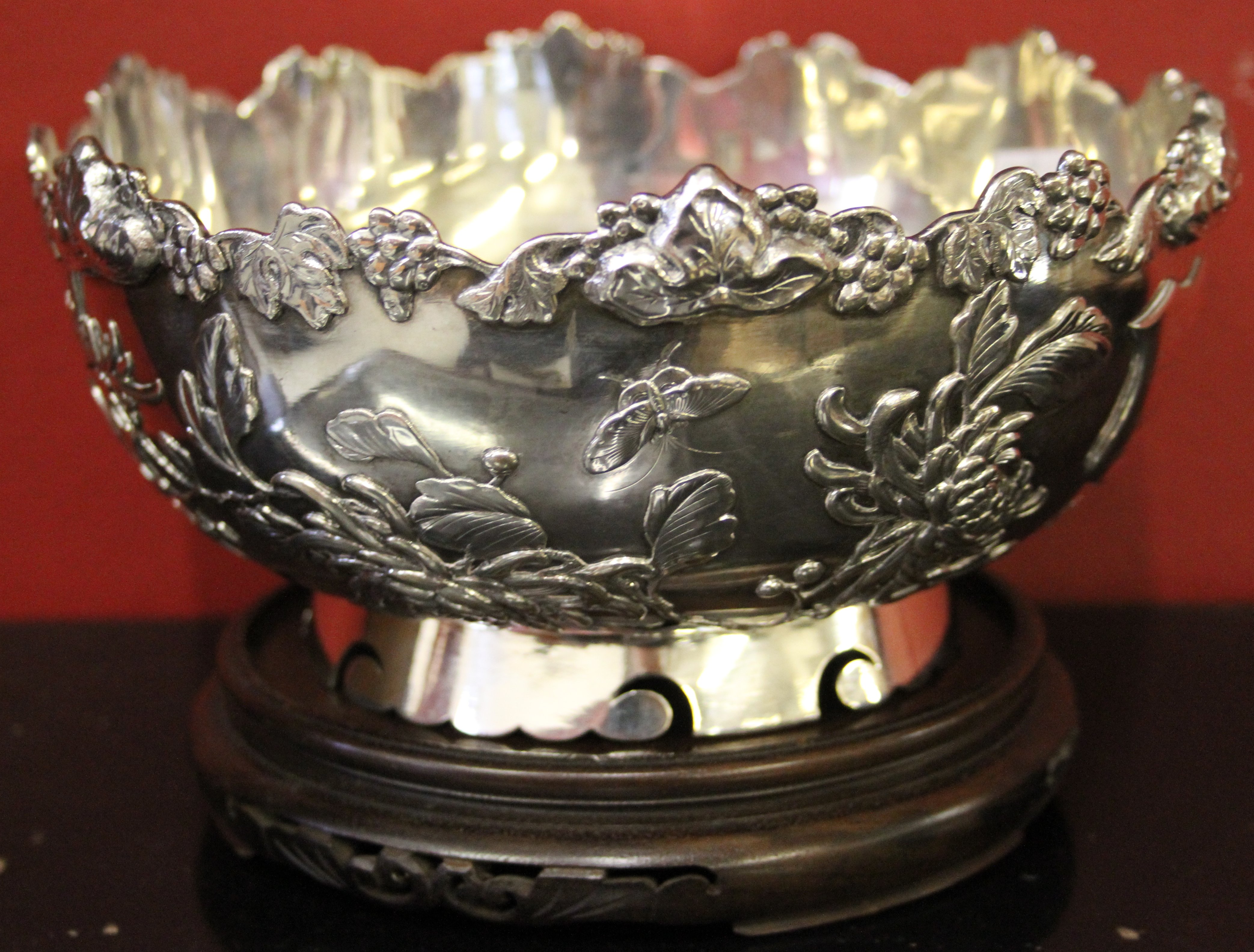 Asian Art Chinese Silver Bowl Woshing Of Shanghai 18Oz Sold For £2000