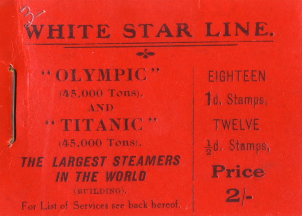 Stock Image Very Rare Titanic & Olympic Stamp Booklet Sold For £27000