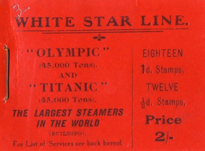 Stock Image Very Rare Titanic & Olympic Stamp Booklet Sold For £27000