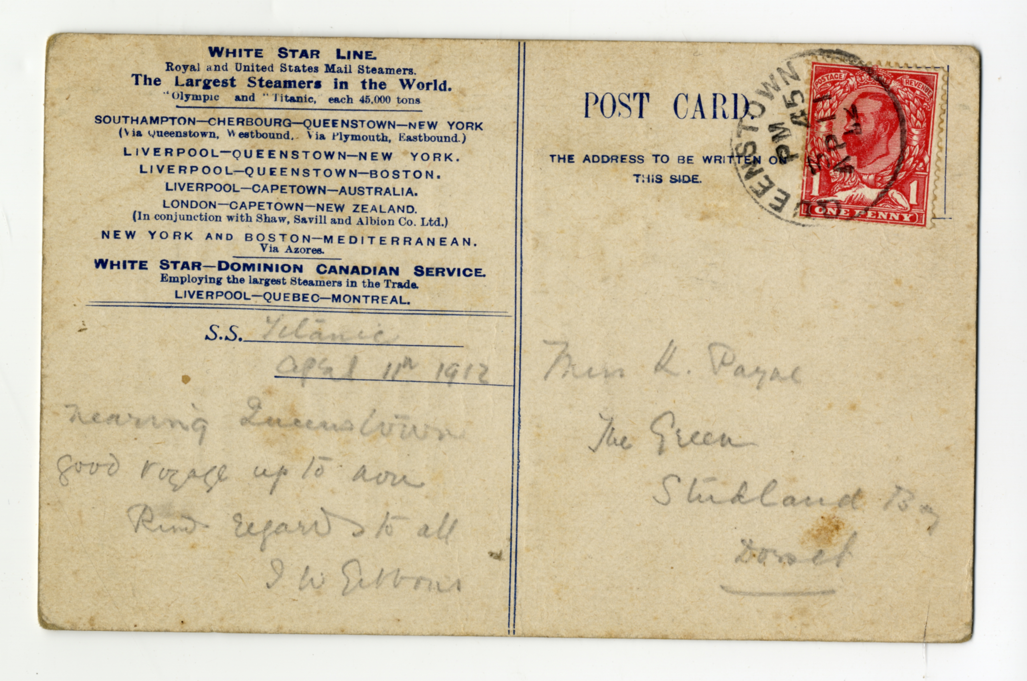The Worlds Most Valuable Postcard Sold £89000