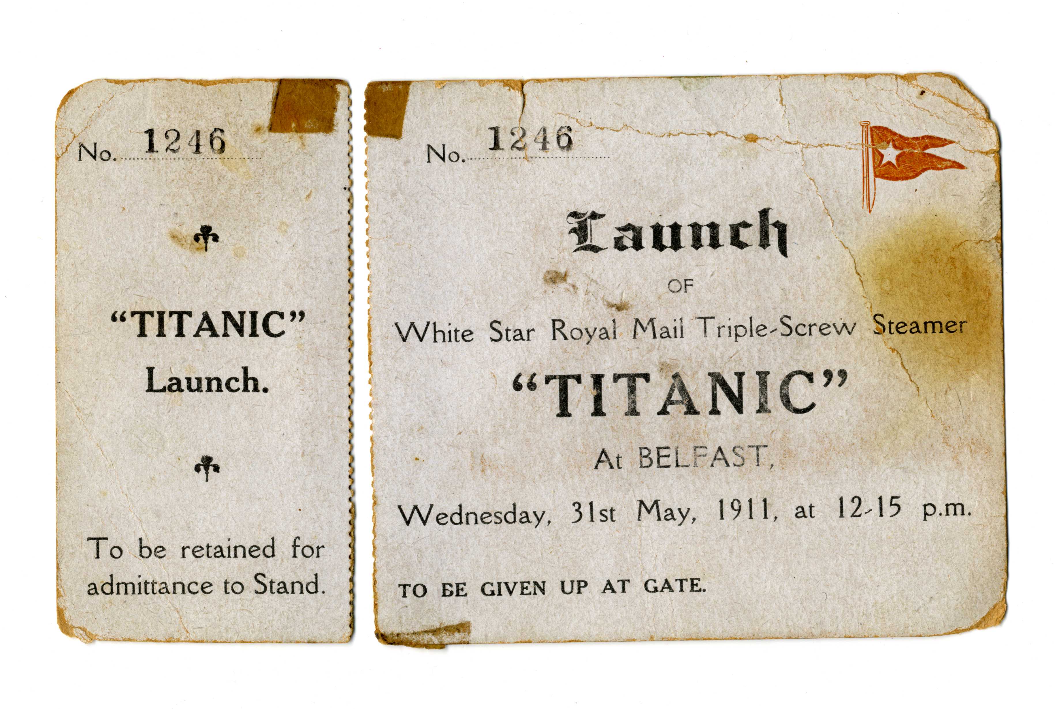 Titanic Launch Ticket Sold For £20000