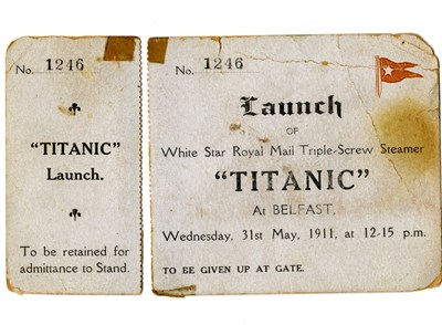 Titanic Launch Ticket Sold For £20000