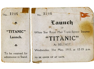 Titanic Launch Ticket Sold For £20000