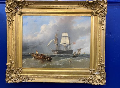 Paintings 19Th Century English School Of A Warship Sold For £10000